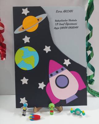25x35 cm Roket Temalı Karne Dosyası - 2