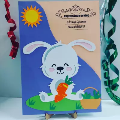 25x35 cm Sevimli Tavşan Temalı Karne Dosyası - 2