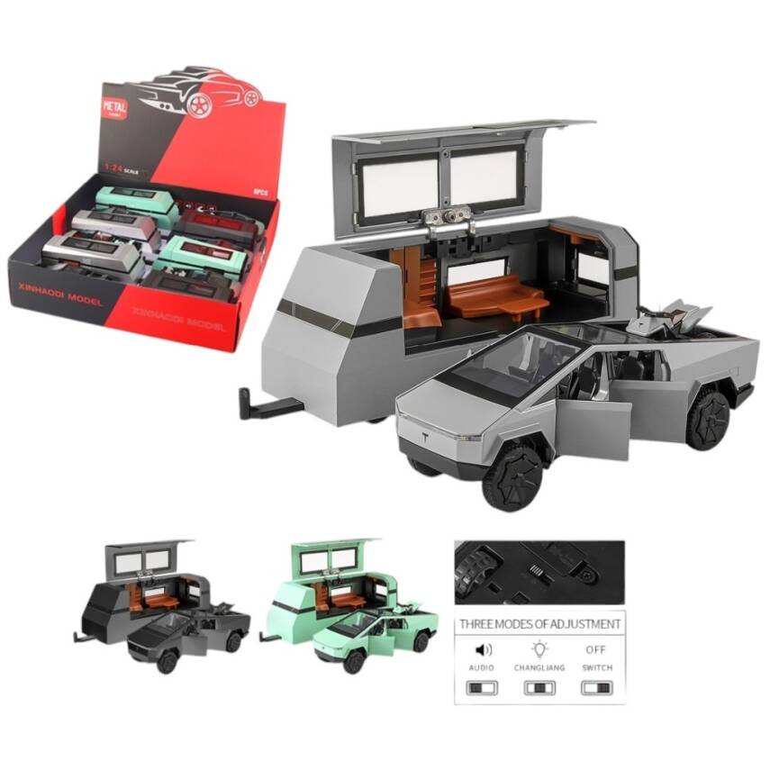 Çek Bırak Işıklı ve Sesli Cybertruck Model Karavan - 1
