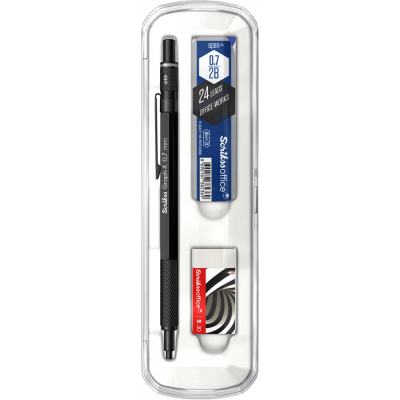 Graph-X 3'lü Set Mekanik Kurşun Kalem 0.7 mm Mat Siyah - 2
