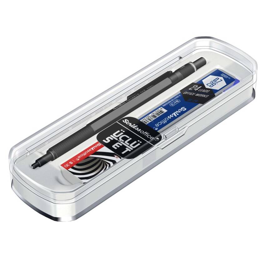 Graph-X 3'lü Set Mekanik Kurşun Kalem 0.7 mm Mat Siyah - 1