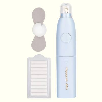 Otomatik Elektrikli Fanlı Kalem Silgisi Seti - 10 Adet Değiştirilebilir Yedekler Sanatsal Çizimler İçin - DELİ