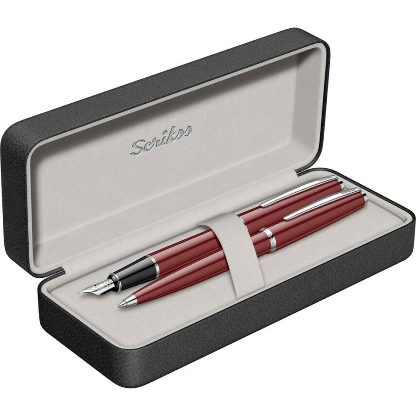 Scrikss 33 Bordo Dolmakalem + Tükenmez Takım Lüks Kutuda - 1